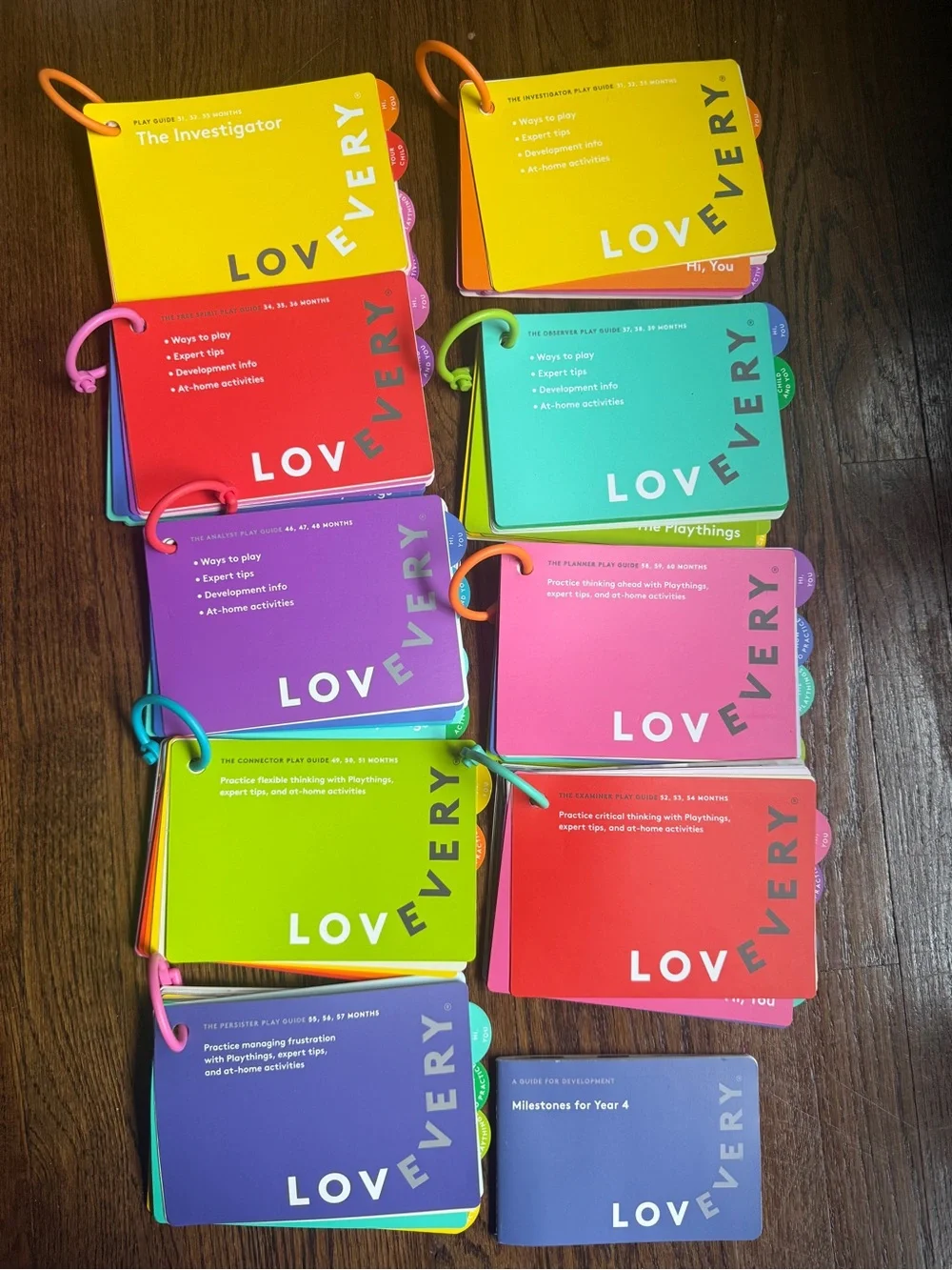 9 Lovevery play guides and Guide to Year 4